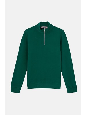 Reflect Studio Basic Supersoft Quarter-Zip Sweatshirt - Nefti Yeşil