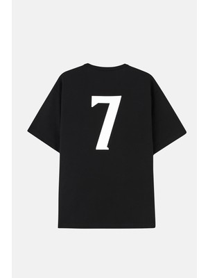Number 7 Oversize T-Shirt - Siyah