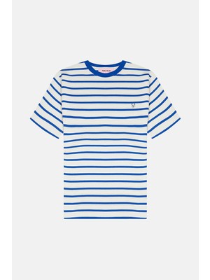 Reflect Studio Panda Supreme Çizgili T-Shirt - Mavi/krem