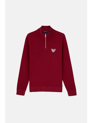 Reflect Studio Koala Supersoft Quarter-Zip Sweatshirt - Bordo