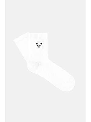 Reflect Studio Panda Ince Havlu Çorap - Beyaz