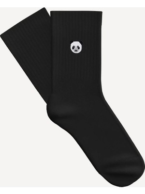 Reflect Studio Panda Ince Havlu Çorap - Siyah