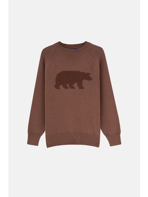 Reflect Studio Bozayı Triko Crew Neck Sweater - Kahverengi