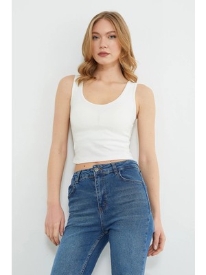 FullaModa  Arkası Dantelli Transparan Kaplı Bluz