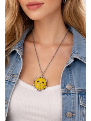 Herşey Nota Anime Heart Pirates Desenli Gümüş Renk Zincirli Kolye Unisex Yetişkin