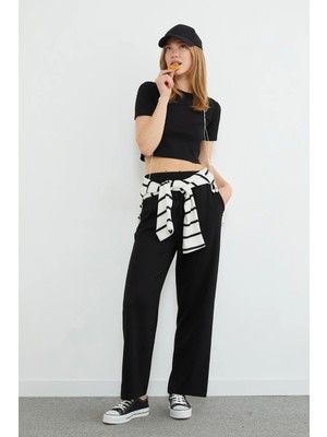 FullaModa Beli Bağcıklı Cepli Modal Eşofman Altı