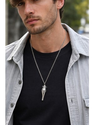 Herşey Nota Sıvı Şans Iksir Şişe Kolye Gümüş Renk Unisex Yetişkin Anime