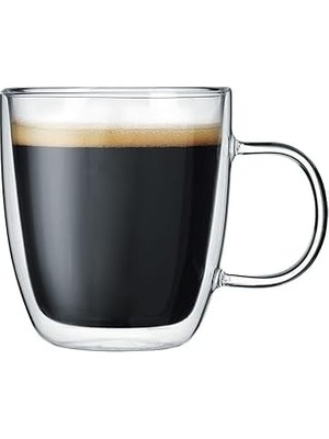 Uravas Store Leggno Vetro Borosilikat Çift Camlı Kulplu Bardak 120ML (2AD)