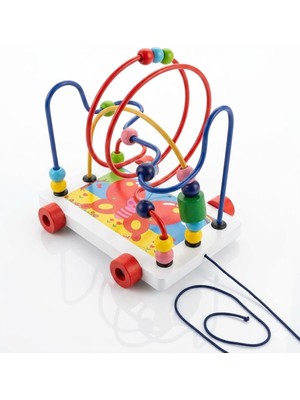 True Toys Ahşap Helezon Tekerlekli Çekçekli Motor Beceri Koordinasyon Labirenti (16X13.5CM)
