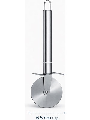 Genel Paslanmaz Çelik Pizza Kesici Rulet 6.5 cm Hamur Börek Kesme Aparatı Mutfak