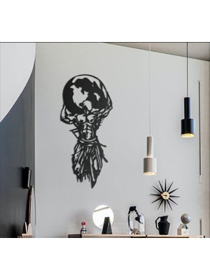 Atlas Metal Duvar Dekoru – Modern Estetik Dekoratif Set – Büyük Asılı Heykel – Dış Mekan Panel Sanatı ve Rustik Poster (23-50CM)