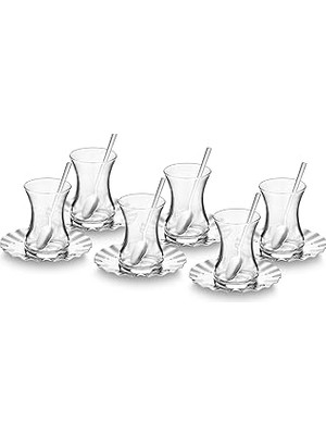 Uravas Store Velena Parça 6 Kişilik Çelik Çay Seti