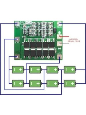Micron 4s 40A Bms 18650 Lityum Pil Şarj Koruma Devresi - 16.8V