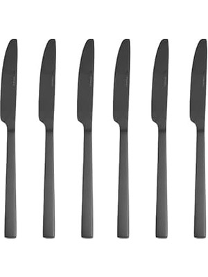 Uravas Store Porland Quantum Mat Siyah Yemek Bıçağı 24CM 6 Adet