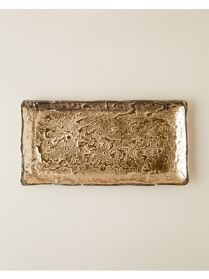 English Home Glare Alüminyum Dekoratif Tepsi 36x18 cm Gold