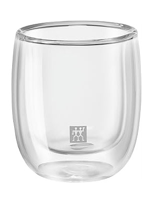 Uravas Store Zwilling Çift Camlı 2'li Espresso Bardak Seti, Şeffaf, 80 ml