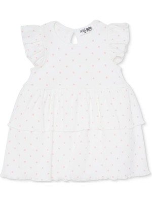 Hellobaby Kız Bebek Elbise Body Çıtçıtlı Bisiklet Yaka Short Sleeve