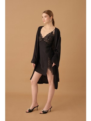 Pierre Cardin Ipek Saten Altılı Gelin Çeyiz Takımı - LX.25272 Black