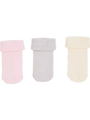 Hellobaby Kız Bebek 3lü Kıvrık Çorap Soyut Baskılı