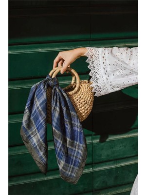 Silk Home Viskon Velora Eşarp  Ekose Desen Hardal 90X90