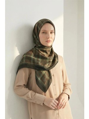 Silk Home Viskon Velora Eşarp  Ekose Desen Antrasit 90X90