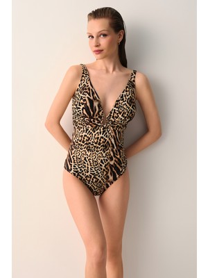 Suwen Lexa V Yakalı Aksesuarlı Mayo