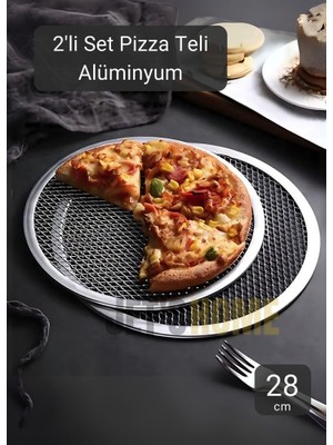 Jet's Home 2li Set Pizza Tepsisi Alüminyum Pizza Teli Lahmacun Tepsisi 28 cm
