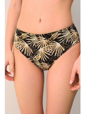 Suwen Palm Biyeli Şerit Detaylı Bikini Alt