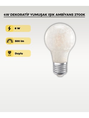 AC Aydınlatma 4W Soft Işık LED Ampul – Dekoratif Yumuşak Işık Ambiyans 2700K
