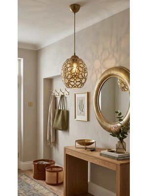 Decodelight Siyah - Eskitme Otantik Şelçuklu Model Metal Bal Renk Camlı Model Tekli Sarkıt Avize Aydınlatma