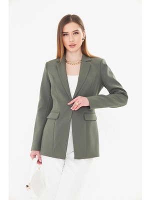 Lovelf Tek Düğme Klasik Ceket Haki
