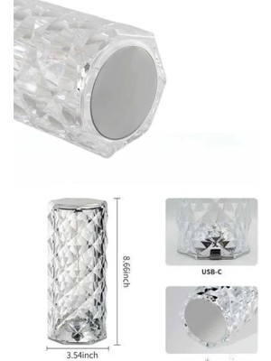 Uslucan Alışveriş Yeni Nesil Modern Kristal Masa ve Gece Lambası Dokunmatik Renk Değiştirebilen
