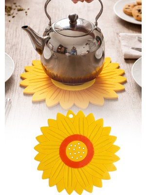 Omilife Ayçiçeği Model Kaymaz Silikon Nihale – Tencere, Tava, Çaydanlık ve Servis Altlığı 18,5 x 18,5 cm