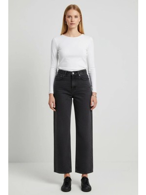 Rays Siyah Geniş Paça Jean 573