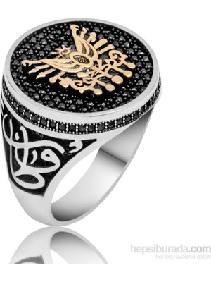 Inure Jewelry Gümüş Osmanlı Arması Vatan Millet Yazılı Erkek Yüzük