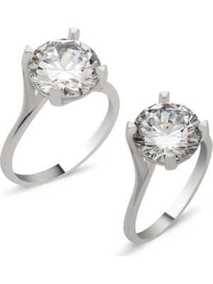 Inure Jewelry Gümüş Tek Taş Kadın Yüzük