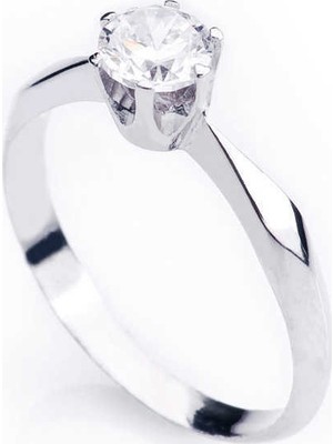 Inure Jewelry Gümüş Tek Taş Kadın Yüzük