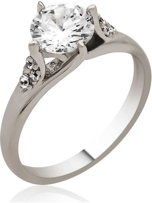 Inure Jewelry Gümüş Tek Taş Kadın Yüzük