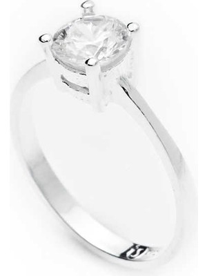 Inure Jewelry Gümüş Tek Taş Kadın Yüzük