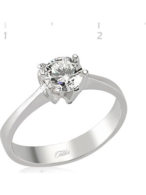 Inure Jewelry Zirkon Taslı Gümüş Kadın Yüzük