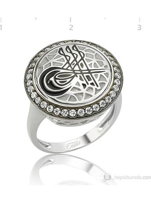 Inure Jewelry 925 Zirkon Taşlı Tuğra Yüzük LR2580004