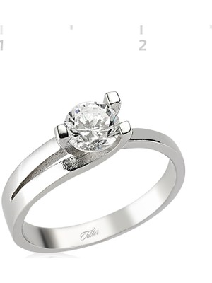 Inure Jewelry Zirkon Taşlı Gümüş Kadın Yüzük