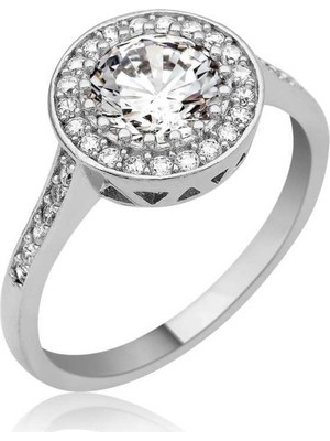 Inure Jewelry Gümüş Tek Taş Kadın Yüzük