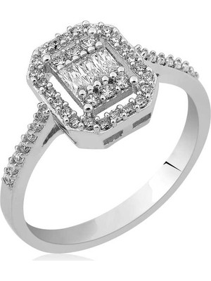 Inure Jewelry Gümüş Baget Kesim Kadın Yüzük