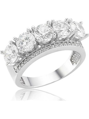 Inure Jewelry Gümüş 5 Taş Kadın Yüzük