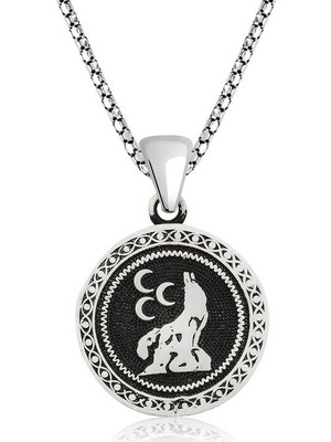 Inure Jewelry Gümüş Üç Hilal Kurt Kolye