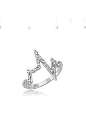 Inure Jewelry Gümüş Kalp Ritmi Yüzük