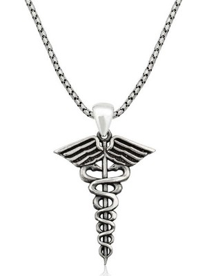 Inure Jewelry ​Gümüş Tıp Sembolü Kadüse Kolye