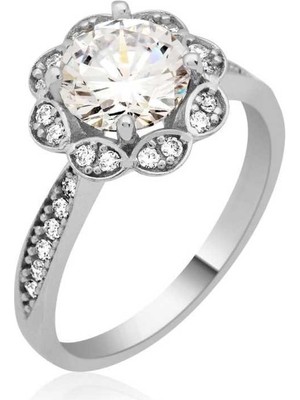 Inure Jewelry Gümüş Tek Taş Kadın Yüzük