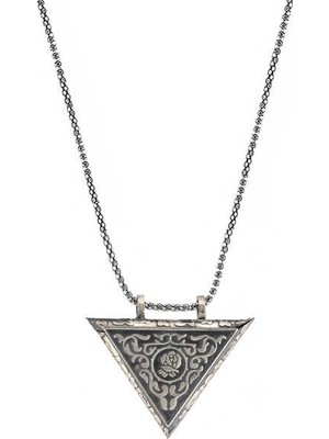 Inure Jewelry Üçgen Içi Açılabilen Gül Muskalık Kolye
